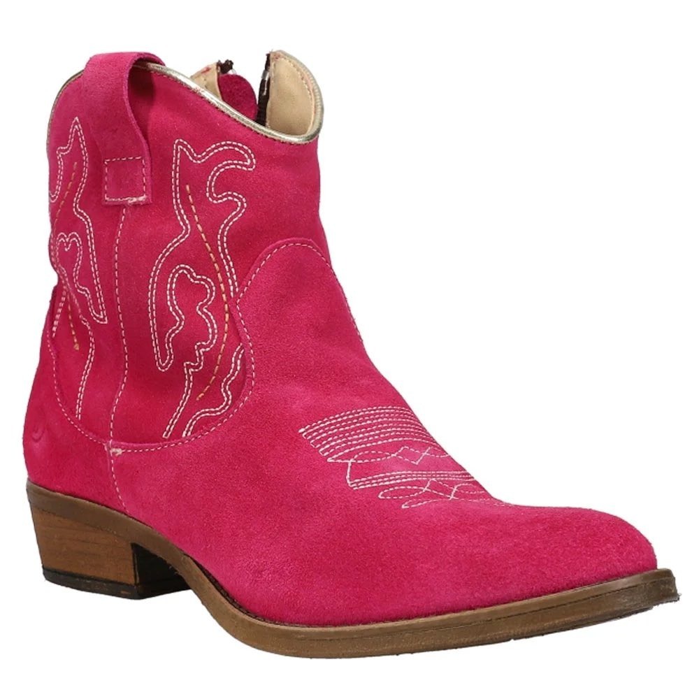 Dingo Daisy‎ Mae Fuchsia Pink Suede Western Ankle Boots Womens Sz 6 Taylor Swift